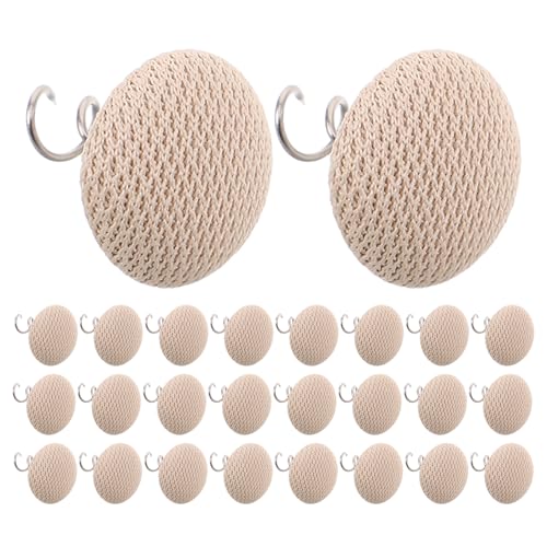 DECHOUS Alfileres para Tapicería de Faldones de Cama de Acero Inoxidable, 30 Piezas Cubierta de Tela Beige, Pasadores Giratorios Antideslizantes para Fundas de Sofá y Muebles, Accesorios