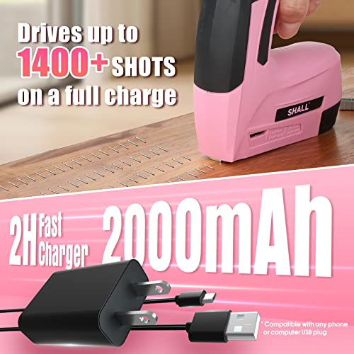 image for Shall Pink Electric Staple Gun, 2 In 1 Cordless Upholstery Stapler Nai