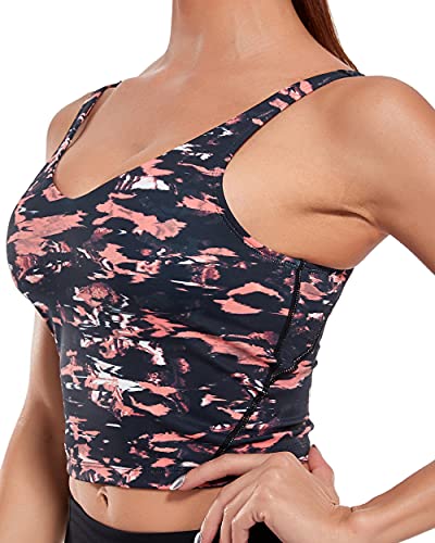 Image of Oalka Sports Bra Womens Longline Padded Crop Yoga Tank Tops