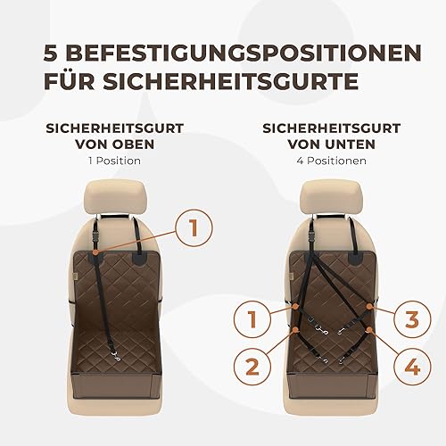 WUGLO Extra Stabiler Hunde Autositz – Hochwertiger Auto Hundesitz für kleine Hunde bis 12 kg – Verstärkte Wände und 3 Gurte – Wasserdichter Hundeautositz für Rück- und Vordersitz