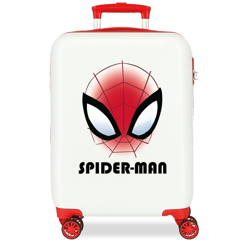 Marvel Joumma Marvel Spiderman Authentic Maleta de Cabina Blanco 38x55x20 cms Rígido ABS Cierre de combinación Lateral 35L 2 kgs 4 Ruedas Dobles Equipaje de Mano