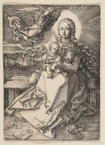 Tableau Albrecht Dürer Dame couronnée par un ange affiche d'art mural 60x90cm