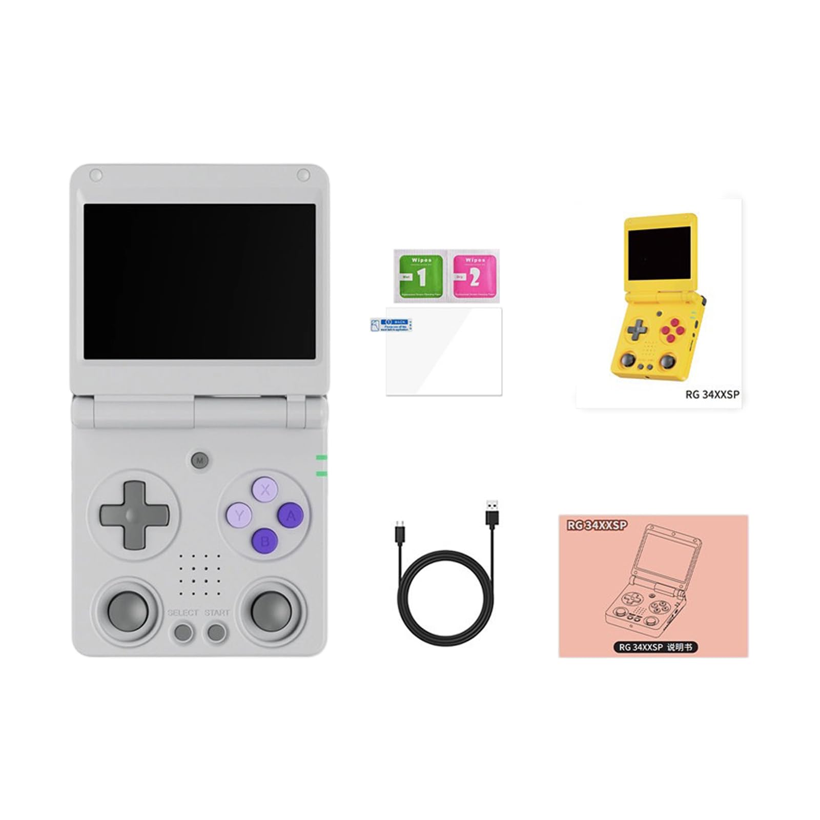Sistemi gioco portatili in ABS pieghevoli Dispositivo gioco portatile vintage con memoria da 64