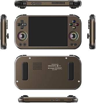 RG477M Aluminum Alloy Retro Handheld Game Console with 4.7-Inch IPS Screen, RGB light and Versatile Emulator Support, for Family Entertainment Games not included/12+256G