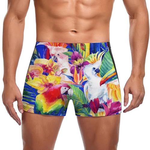 Short de bain homme fleur perroquet idéal pour vos vacances sous les tropiques