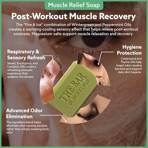 Image of Clarity Labs Muscle Relief Soap + Detan Brightening Soap (Pack of 8) || Detan Brightening (Pack of 4) + Muscle Relief (Pack of 4) || The Bar by Clarity labs