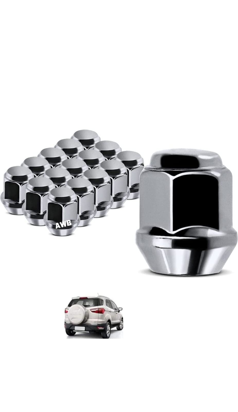 Accurate Wheel Nuts for Figo,Fiesta and Ecosport,Set of 16 Pc