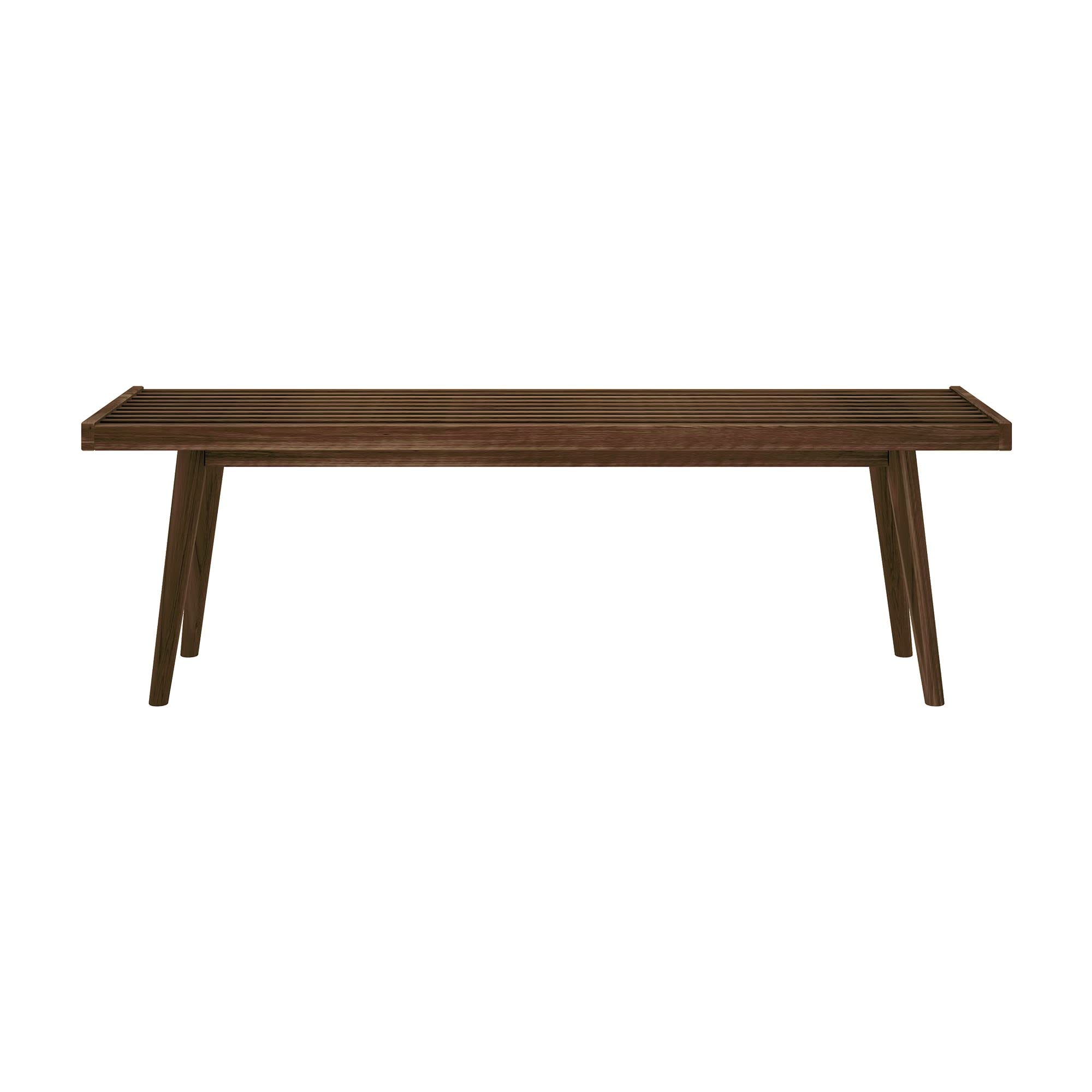 Plank+Beam Rectangular Entryway Bench, Mid-Century Modern, 56.25", Walnut | Metal-On-Metal Bolt Connections, Exceptional Craftsmanship, Beautiful Finishes, Supportive Design, Solid Wood