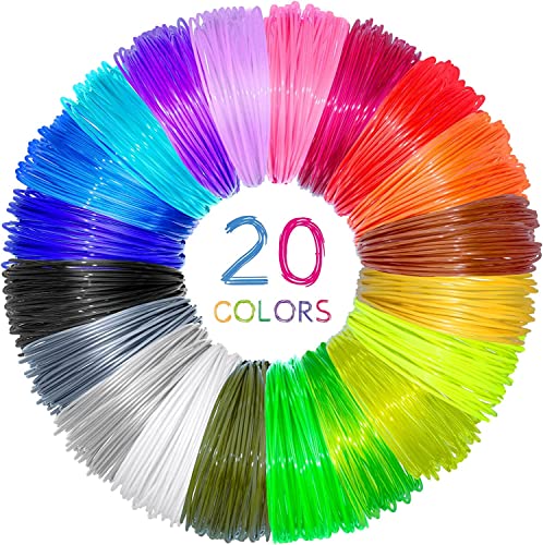 PLA 1.75 Filament 20 Farben je 3 Meter Filament für 3D-Kugelschreiber, 60 Meter Fäden Cover