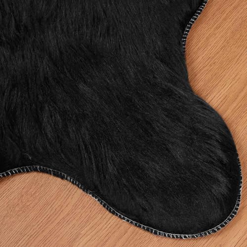 Tapis en peau de mouton synthétique noir TAFALLA 60x90 cm