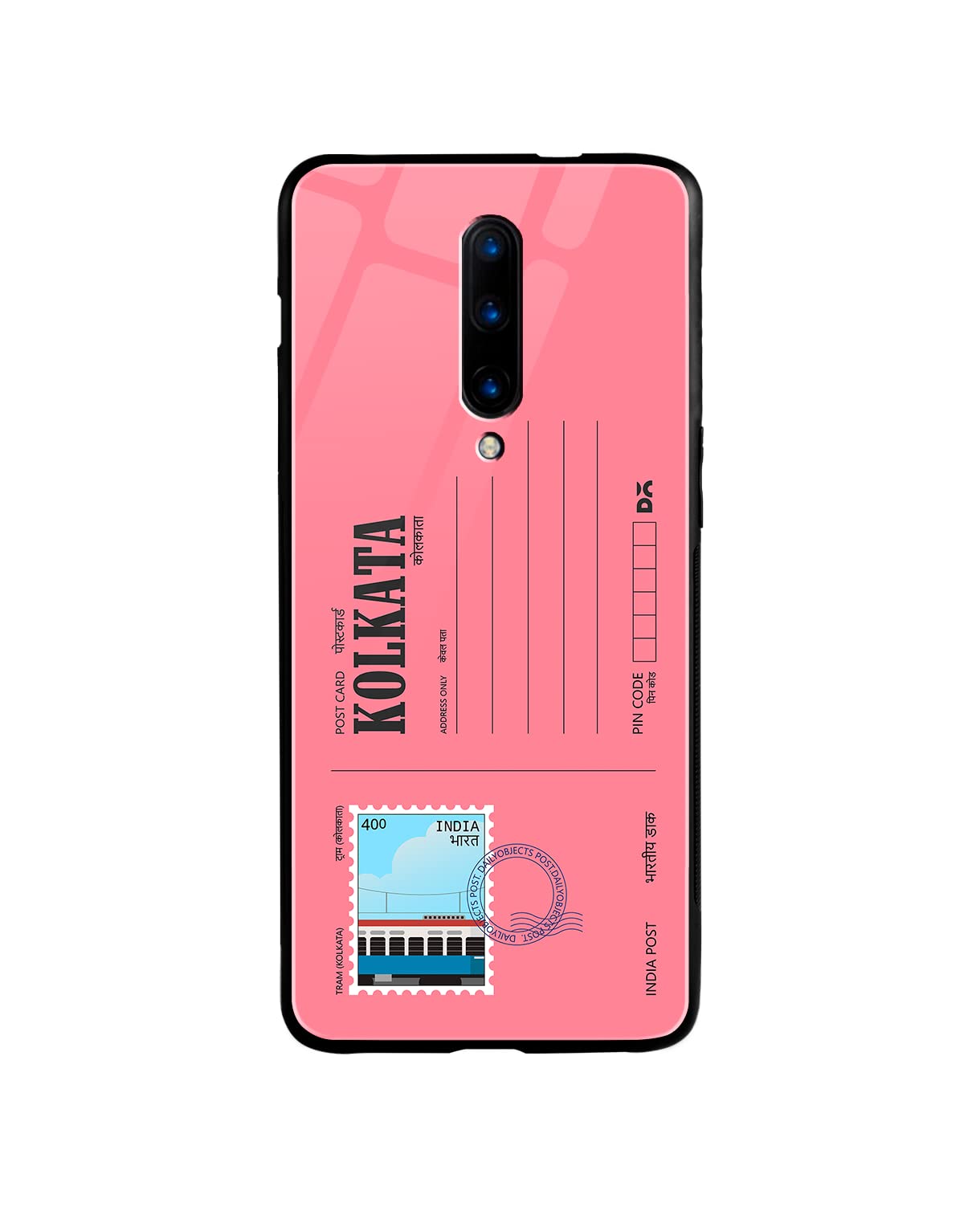 DailyObjects Postcard Protective Glass Case Cover for OnePlus 7 Pro | Camera & Body Protection | Anti Shock, Scratch Resistant | Wireless Charging Compatible