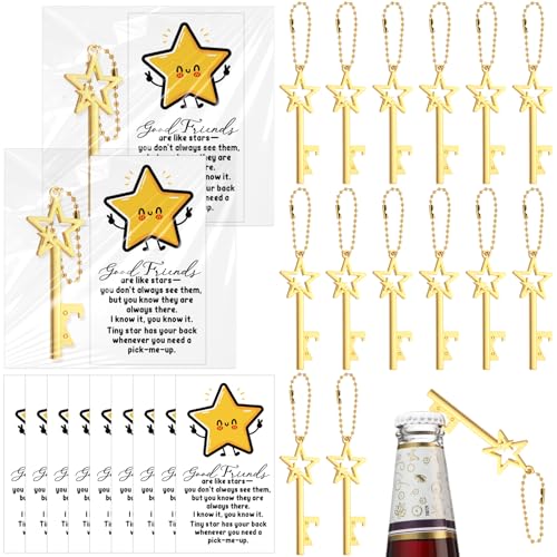 Vesici 15 Sets Friendsgiving Gift for Women Star Bottle Opener Keychain