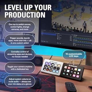 Elgato Stream Deck MK.2 – Studio Controller, 15 macro keys, trigger actions in apps and software like OBS, Twitch, ​YouTube and more, USB, works with Mac and PC