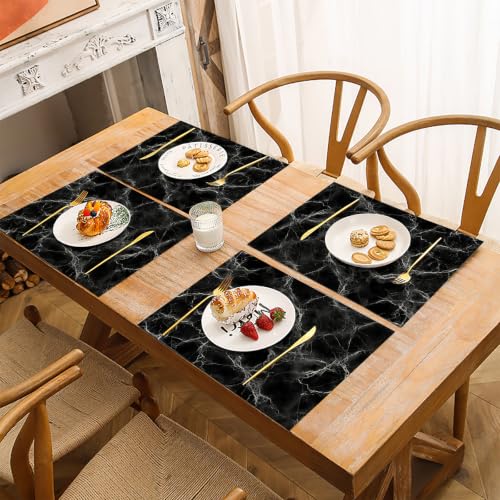 Set de table antidérapant et résistant à la chaleur marbre gris