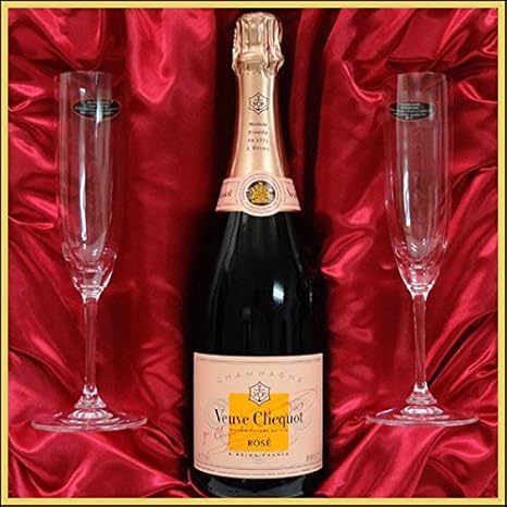 Amazon Co Jp ヴーヴ クリコ ローズラベル 750ml リーデルペアシャンパングラスギフト笑顔いただきギフト 食品 飲料 お酒