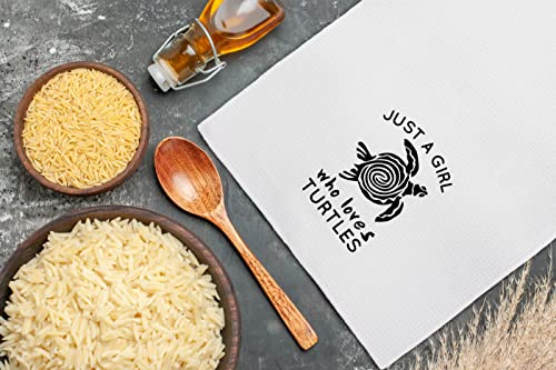 Fulsoe Just A Girl Who Loves Turtles Kitchen Towels Dishcloths 24"X16",Marine Life Farmhouse Ocean Animal Sea Turtle Beach Towels Bath Towels Hand Towels,Gifts For Turtle Lovers Women Girls #TOP2