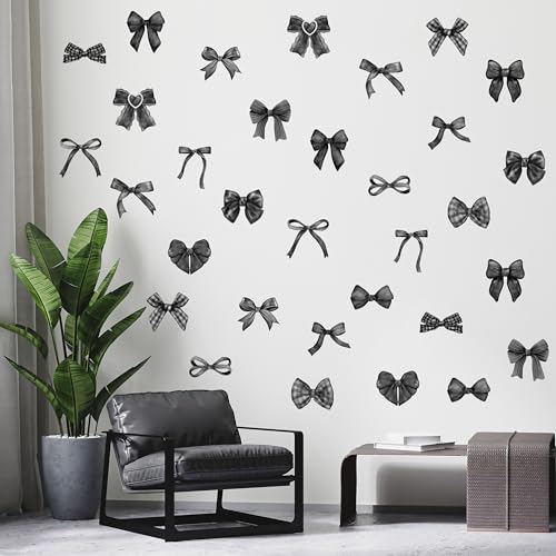 Vinilos Decorativos Negro Blanco Moño 60 Piezas