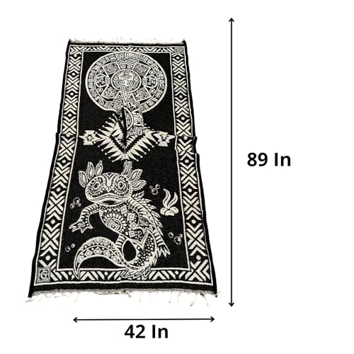 Authentic Handmade Mexican Gaban Poncho with Hood – Artisan-Made, Featuring Traditional Mexican Designs (89" x 42")2