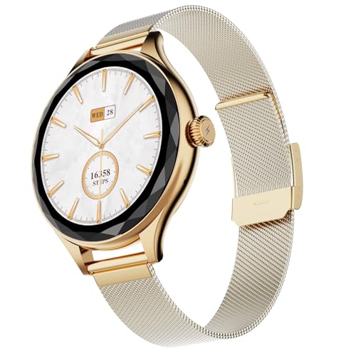 Image of Fire-Boltt Phoenix Aura Women Smart Watch with 1.26 inch Diamond-Cut HD Display, Rotating Crown, Wireless Charging, Bluetooth Calling, Voice Assistant, 120+ Sports Modes - White Rose