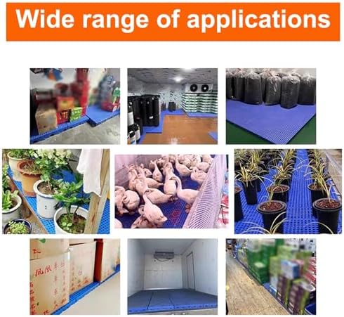 Lightweight Waterproof Interlocking Plastic Pallets - Durable Storage Pads with Breathable Grids for Garage, Kitchen, Basement, Supermarket & Warehouse (50x50cm/20x20in)