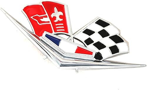 Miniatura 10 de 2 emblemas para guardabarros delanteros Belair 1962-1963 Impala 327 409 Belair de repuesto para Corvette (rojo negro)