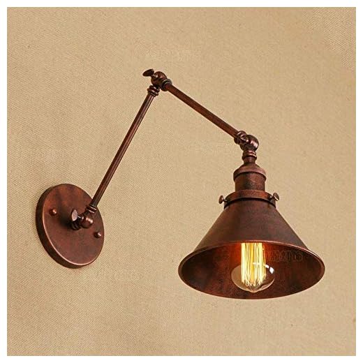 Vägglampor Lång Arm Industriell Justerbar Vipparmar LED Vägglampa Kreativ Metall E27 Dekoration Lampskärm Personlighet Inomhus Sängbelysning (Storlek: Längd: 30 cm + 30 cm)