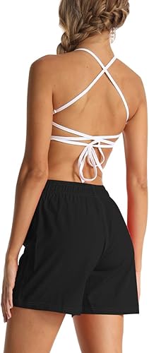 Miniatura 3 de Rocorose - Shorts de playa para mujer, secado rápido, con cordón, para deportes de verano, con bolsillo, para natación