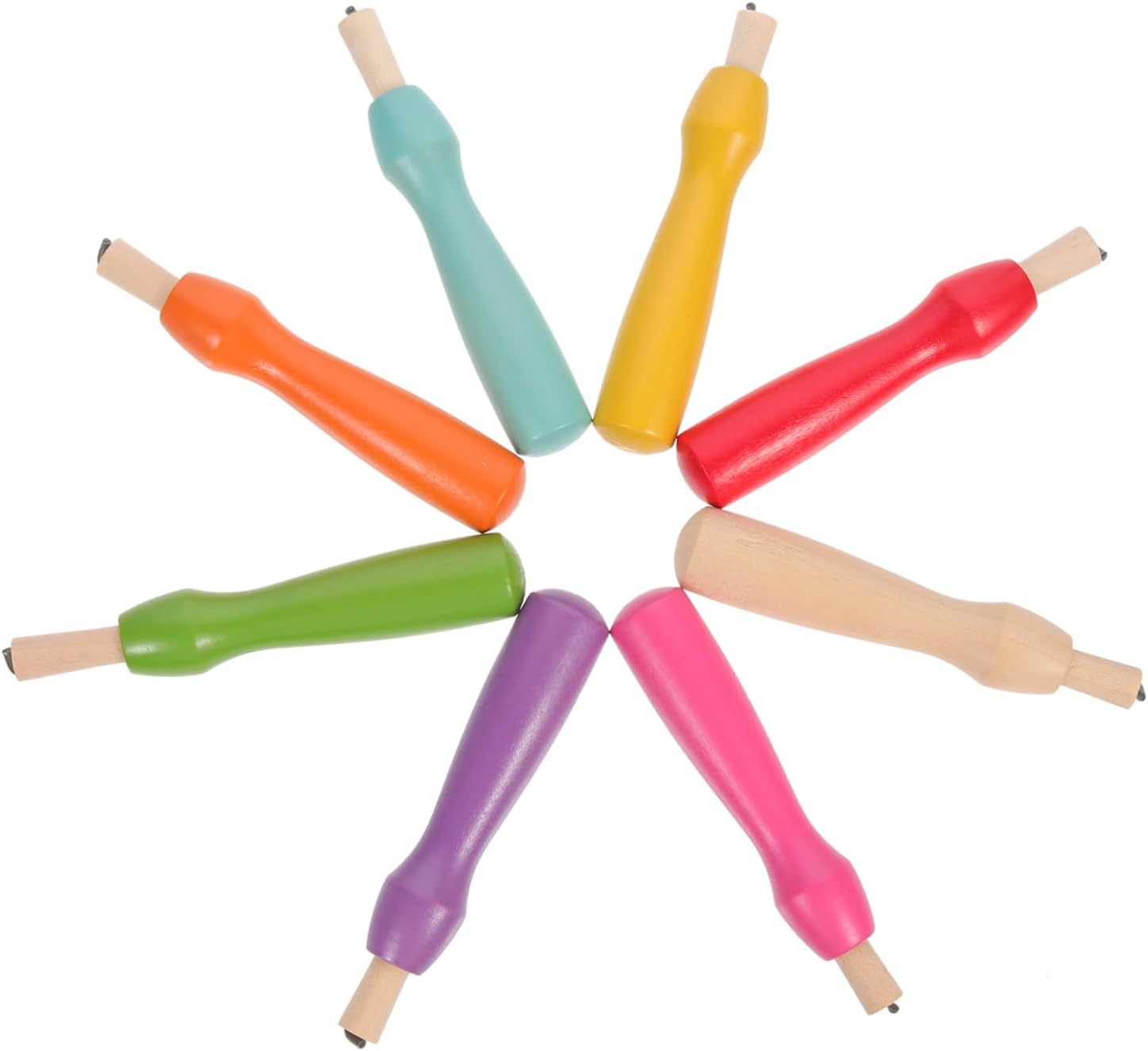 FIXOSHEE 8pcs Felting Needles Colorful DIY Wool Embroidery Punch Tool with Wooden Handle for Needle Felting Crafts for Beginners and Experienced