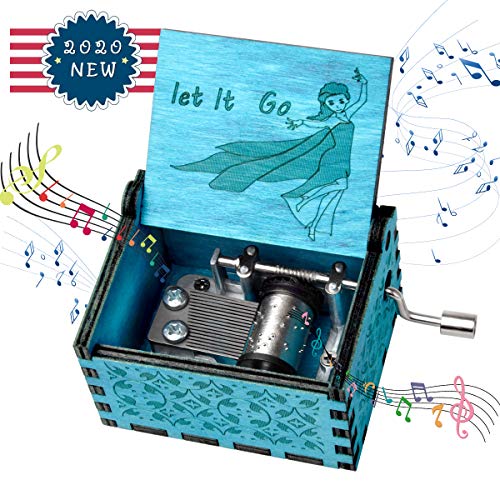 fezlens Wood Music Boxes Frzon Antique Engraved Wooden Musical Box Gifts for Birthday/Christmas/Valentine's
