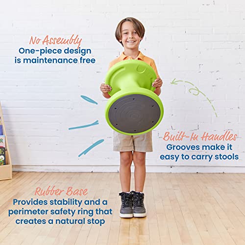 Image of ECR4Kids Twist Active Wobble Stool, 14in Seat Height, Classroom Furniture, Lime Green