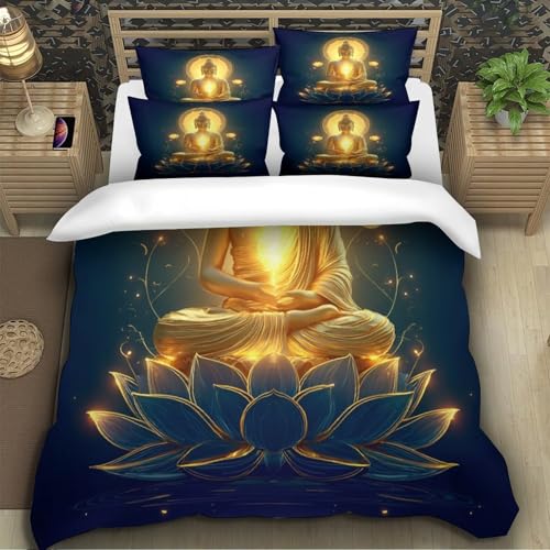 Bouddha parure de lit 3D microfibre housse de couette zen 135x200