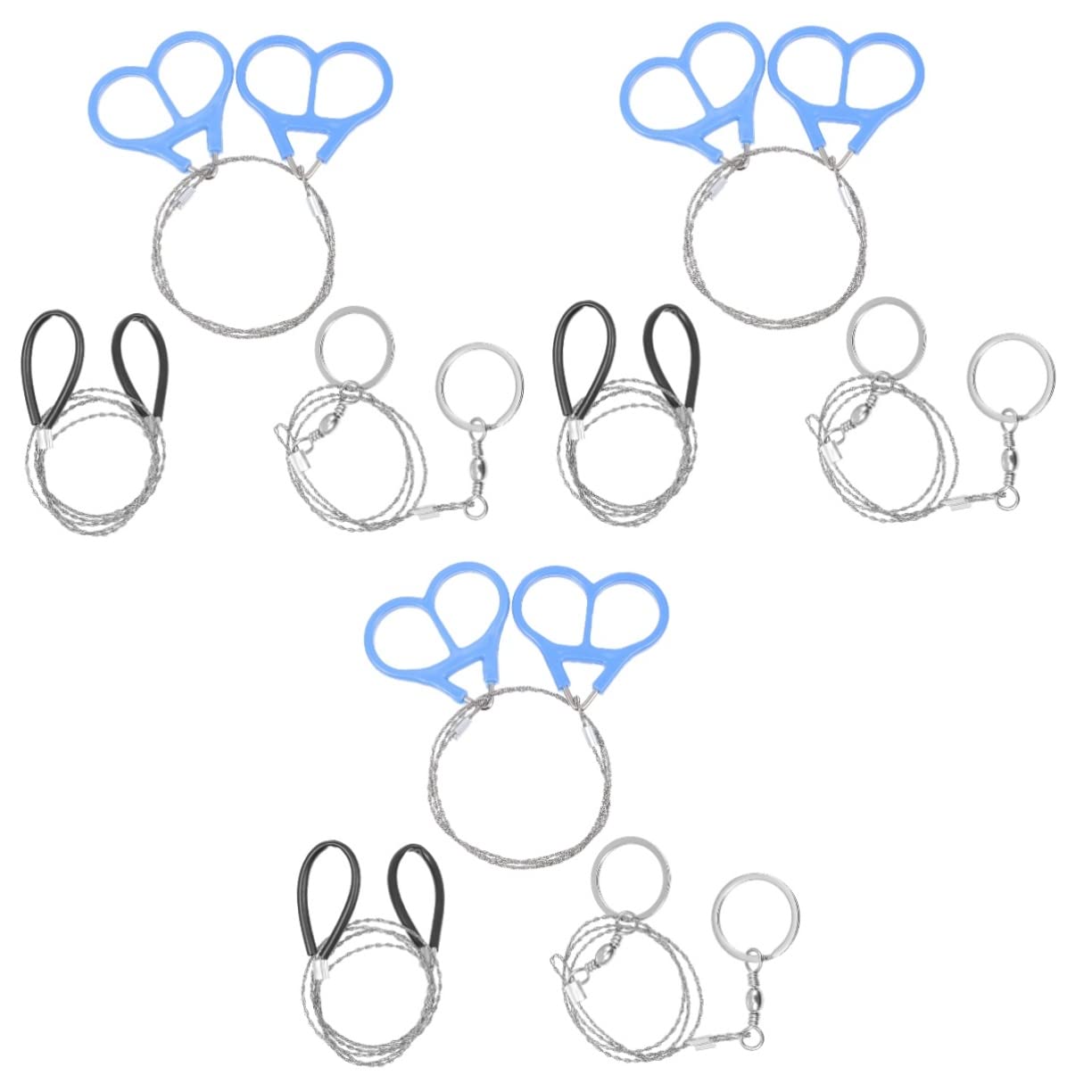 BESPORTBLE 3sets Emergency Wire Saws for Outdoor Portable Stainless Steel Ropes Chain Saws 3pcs*3