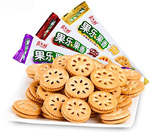 Guangdong Snacks Galletas de sándwich de fresa y piña y arándanos 3 paquetes