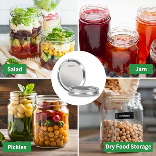 Esuduky 52Pcs Mason Jar Lids With Rings Regular Mouth thumb #5