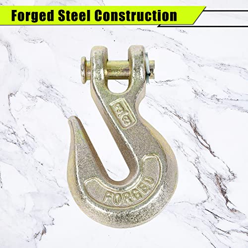 Gooeap (2 Pack) 3/8 Inch Grade 70 Clevis Grab Hooks, 7,500 Lbs Wll For Wrecker Flatbed Truck Trailer Tow Chain Transport #TOP3