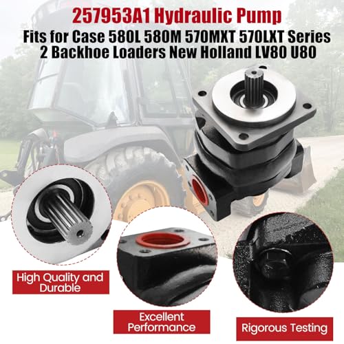 Image of 257953A1 Hydraulic Pump | Fits for Case 580M 580L 570MXT 570LXT Series 2 Backhoe New Holland LV80 U80# 47362917