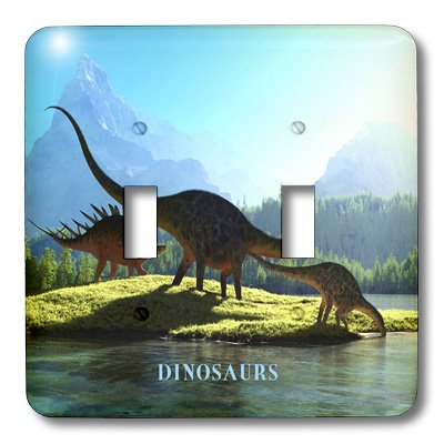 Interrupteur à bascule double dinosaures 3Drose lsp_62326_2 pour rénovation