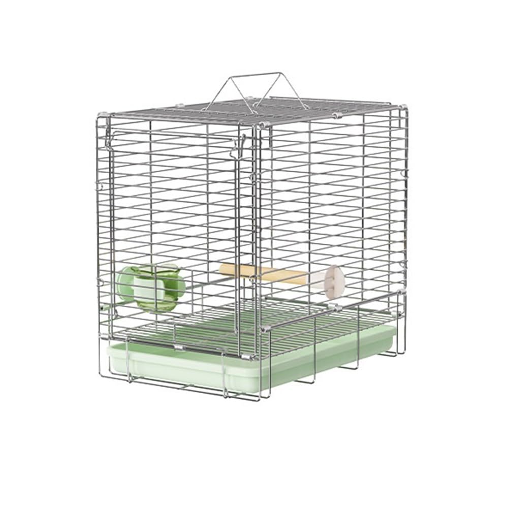 Jaulas para Pajaros Bandeja Plegable Tipo Jaula for pájaros con Asas Dobles for facilitar la Limpieza y el Transporte de Aves for Uso en Exteriores Jaula Pajaro(Green)