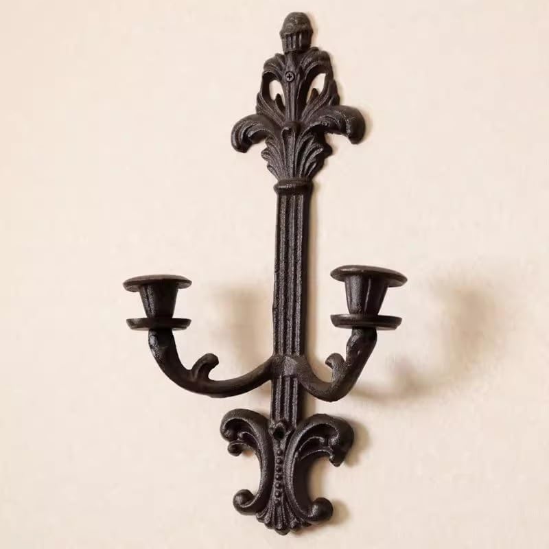Rustic Home Decor Candle Sconces, Iron Taper Wall Candle Holder, Black Wall Sconces, for Entryway, Stair Corner, Living Room Farmhouse Decor