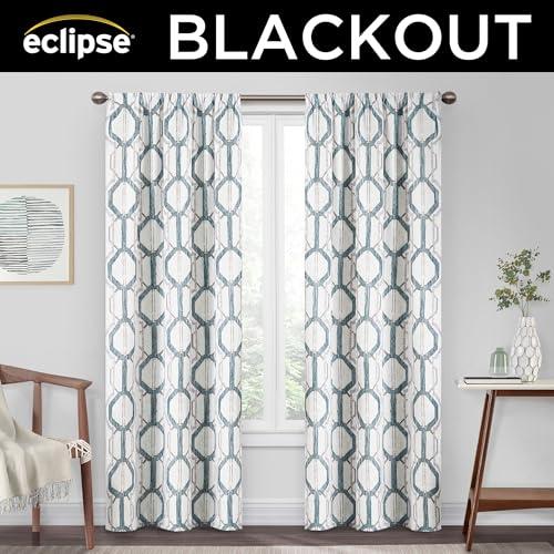 Rideaux occultants thermiques bleu Eclipse Kendall isolant phonique - 3