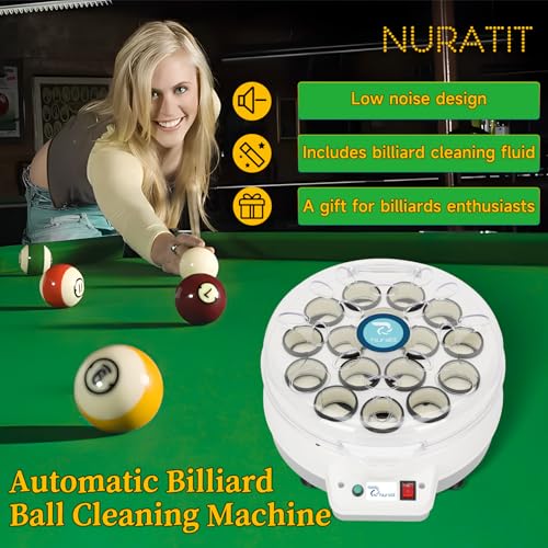 NURATIT Upgraded Billiard Ball Cleaner and Polisher, Billiard Ball Cleaner, Pool Ball Cleaner for 16 Billiard and Snooker, Balls British and American Dual Use 110V, Automatic Pool Ball Cleaner - Thumbnail 5