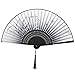 Produktbild VICKSONGS Japanischer Handfächer mit Quaste, Bambus Fächer Damen Stofffächer Faltfächer Wandfächer Klappfächer Holzfächer Taschenfächer für Sommer Hochzeit Party Wand Deko Tanzen Geschenk-Weiß
