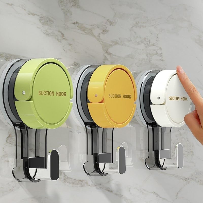 Image of REWOP Adhesive Wall Hooks for Heavy Items Stainless Steel, PVC, ABS Nail Free Seamless Adhesive Non-Trace No Drilling Installation Hanging, Waterproof Screws Wall Hook (Suction Hooks, 1)
