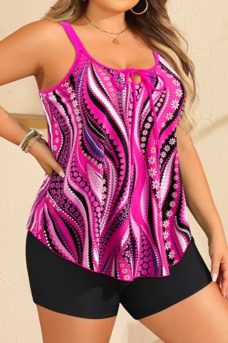 Image of Daci Women Plus Size Tankini Swimsuit with Pockets Shorts