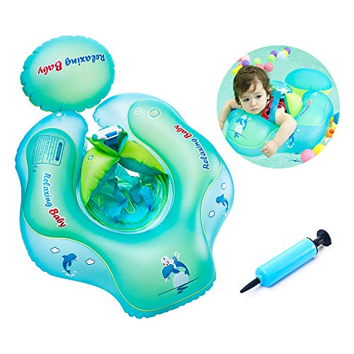 Baby Floaties for Infants, Inflatable Swimming Float Ring with Bottom Support and Swim