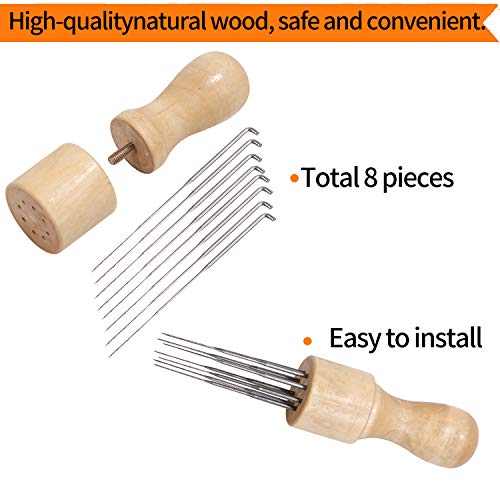 image for Unknown Needle Felting Tool Solid Wood Handle Felt Stitch Punch Tool 6
