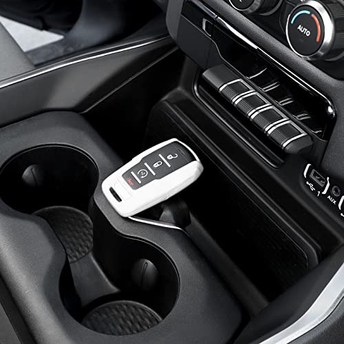 Image of RAZPOY for RAM Key Fob Cover, ABS Key Case Cover Holder Protector Compatible with for 2018-2023 Dodge RAM 1500 2500 3500, White
