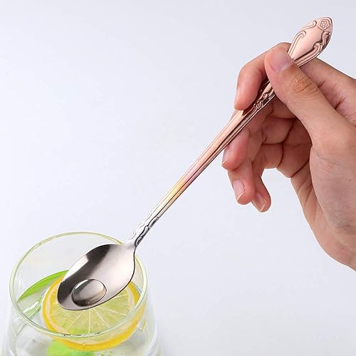 Miniatura 29 de Juego de 12 cucharas de café, mini cucharas de café, cucharas de espresso de acero inoxidable, cucharas pequeñas para postre, té, aperitivo, 4.6