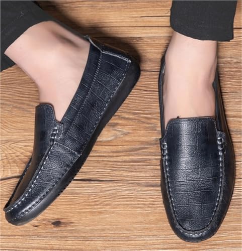 Loafers for Men Genuine Leather Stitching Detailed Round Toe Anti-Slip Fashion Slip On Flexible Comfortable Party2