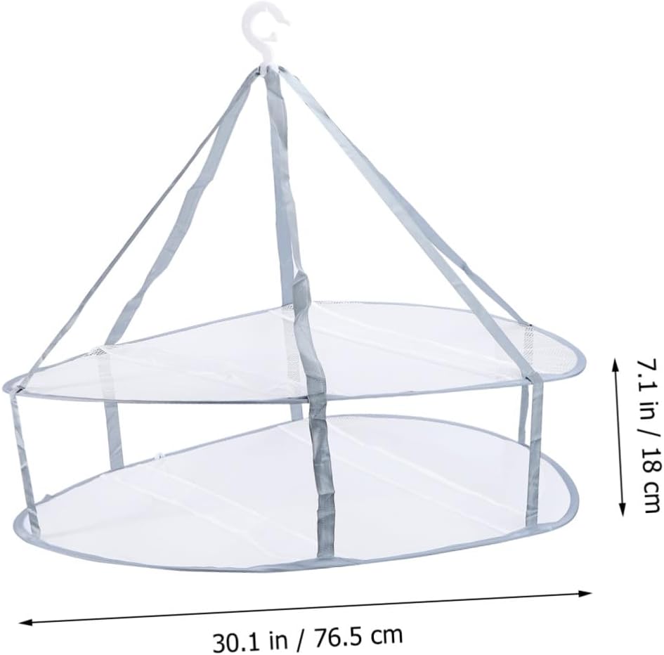 Angoily 3pcs Clothes Drying Rack Hanging Basket Set for Home Laundry, Sock Hangers with Mesh Net, Flat Sweater Air Drying Rack for Household Use